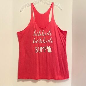 Bibbidi Bobbidi Bump Fairy Godmother Racerback Maternity Tank Top Pink XXL